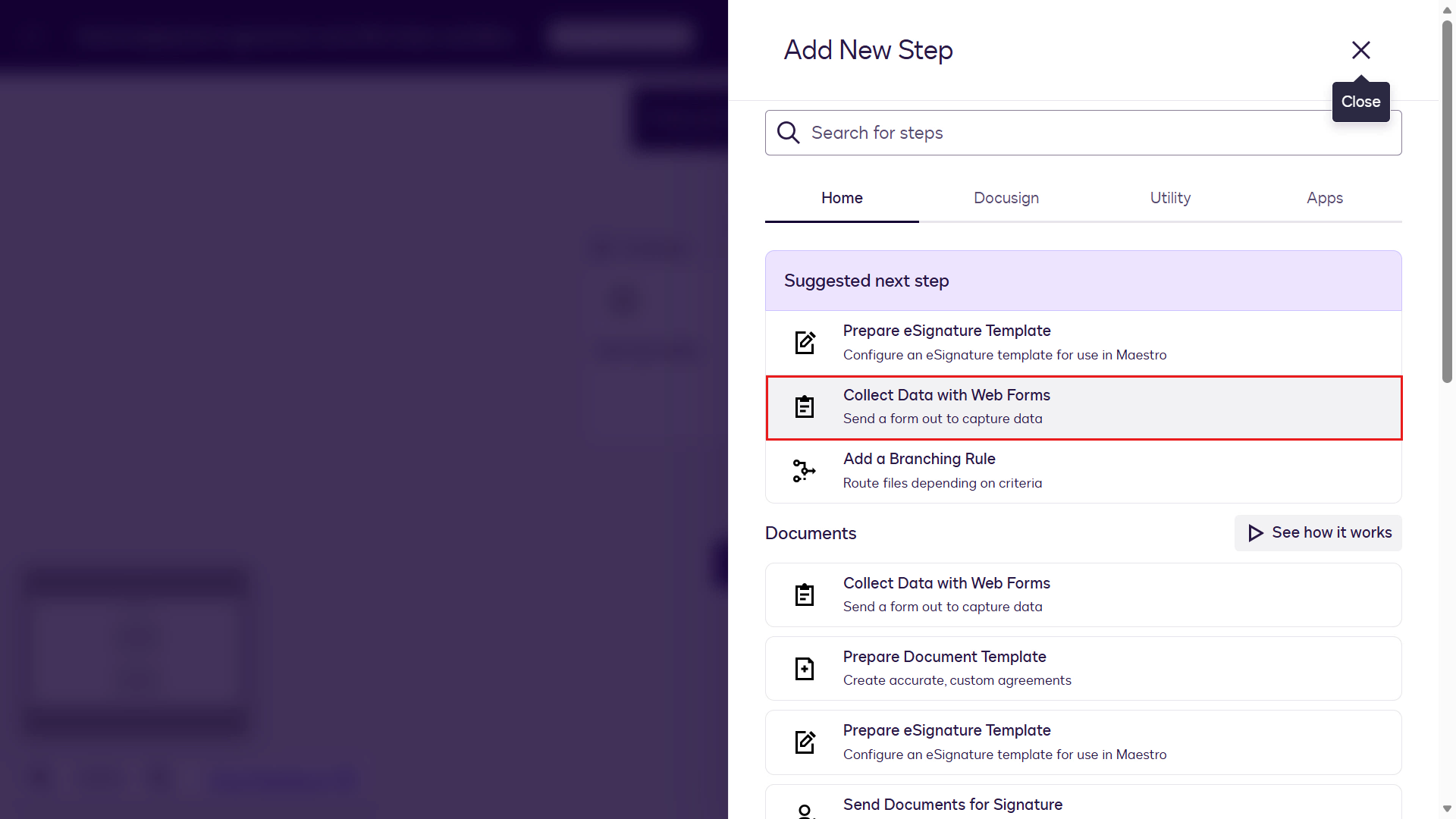 Select Collect Data with Web Forms
