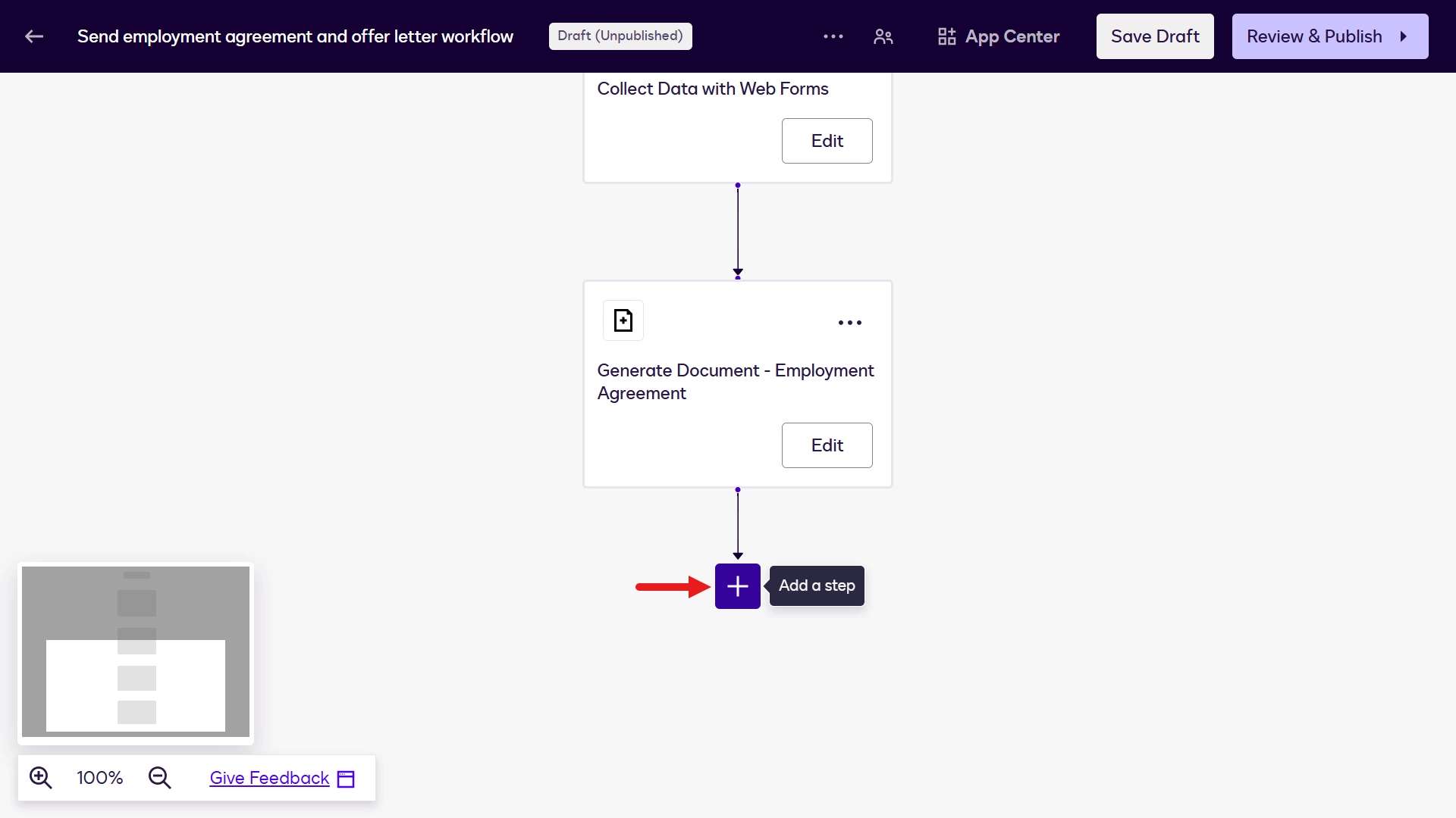 Select add a step