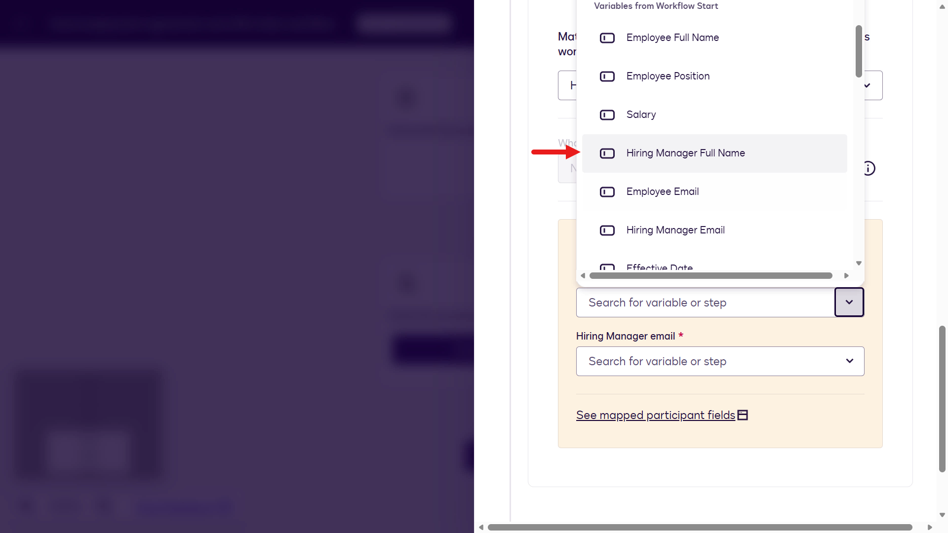 Map Hiring Manager Name