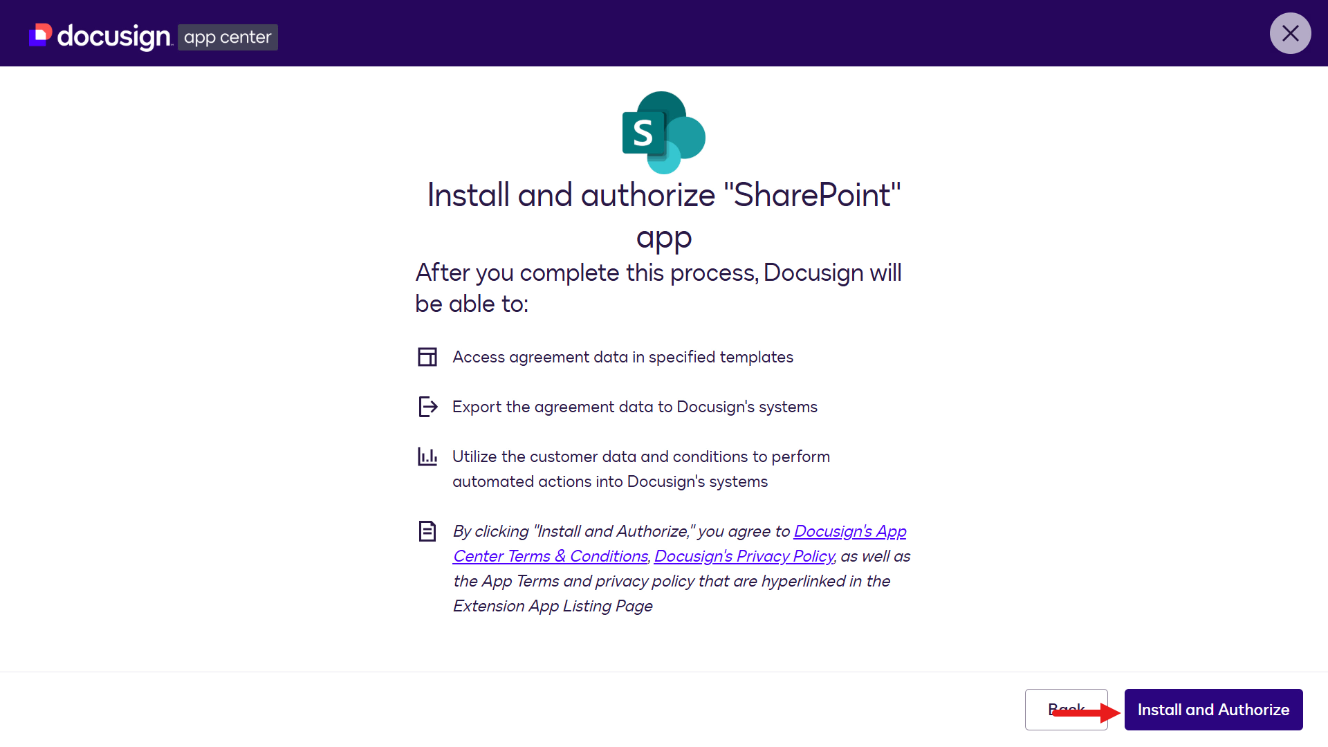 Select Install and Authorize
