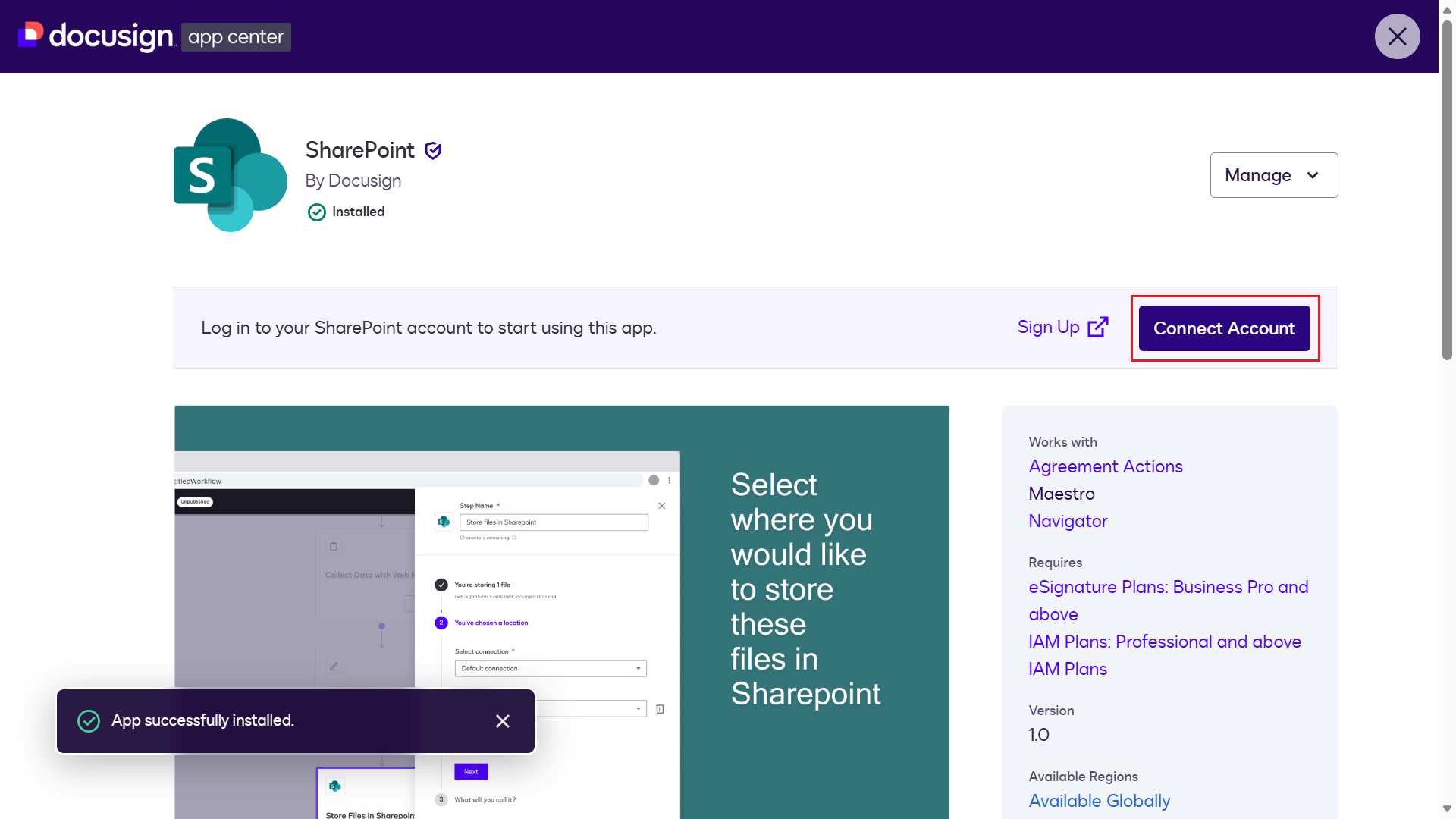 Select Connect Account