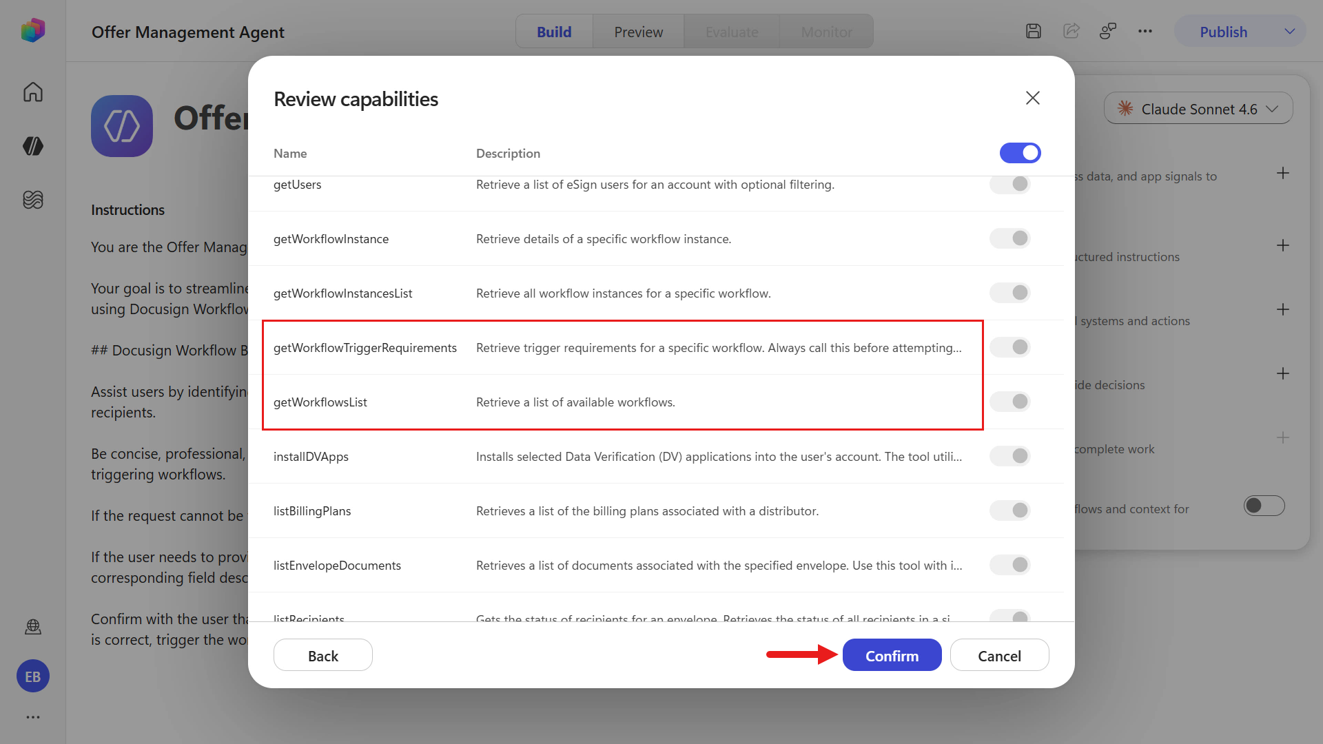 Select Confirm