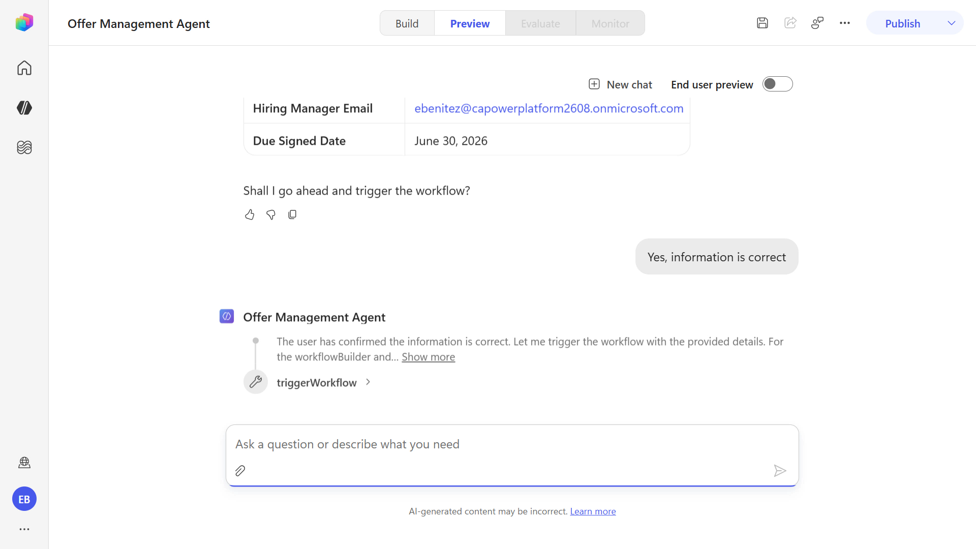 Trigger workflow