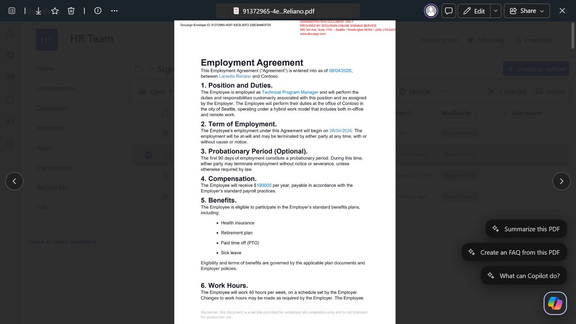 Review agreements