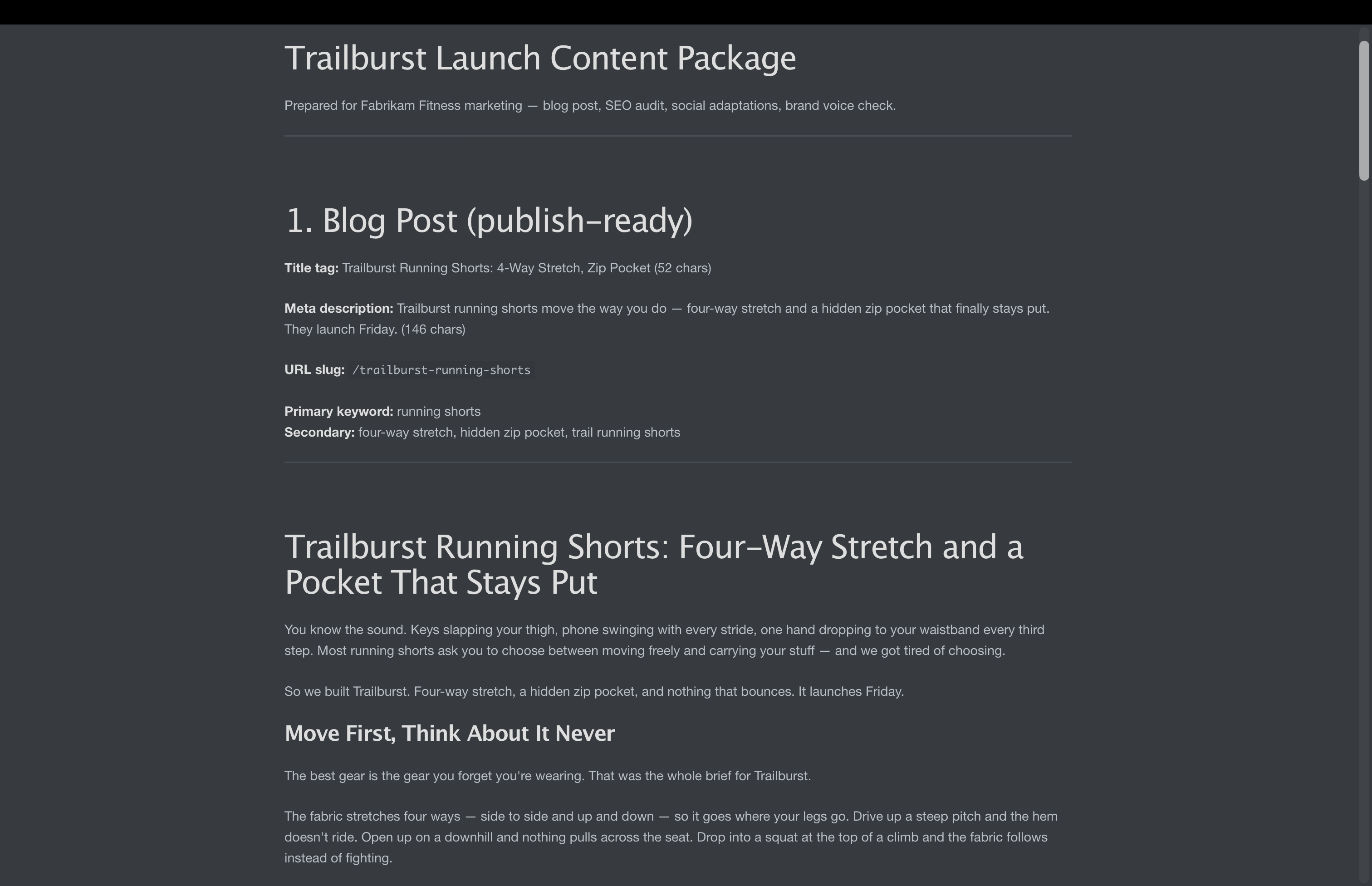Generated blog post with SEO metadata