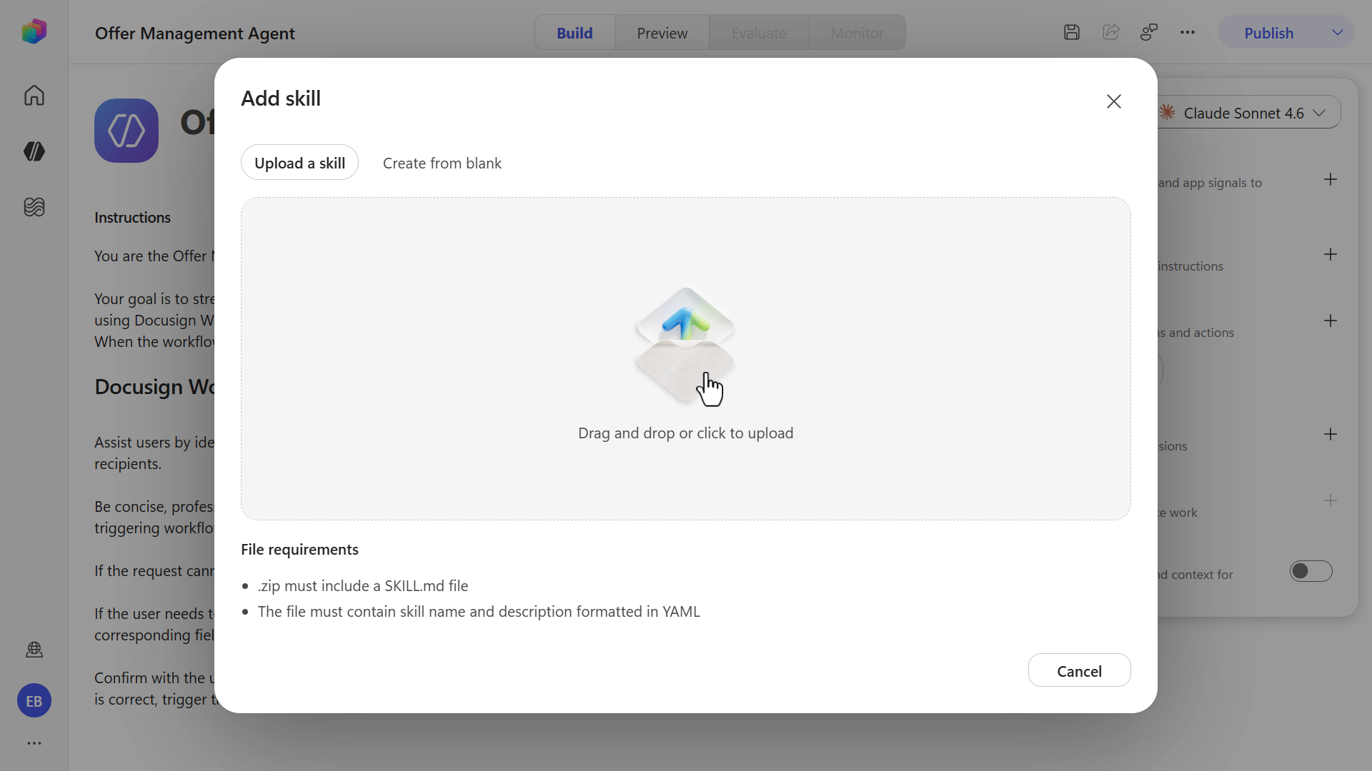Upload a file