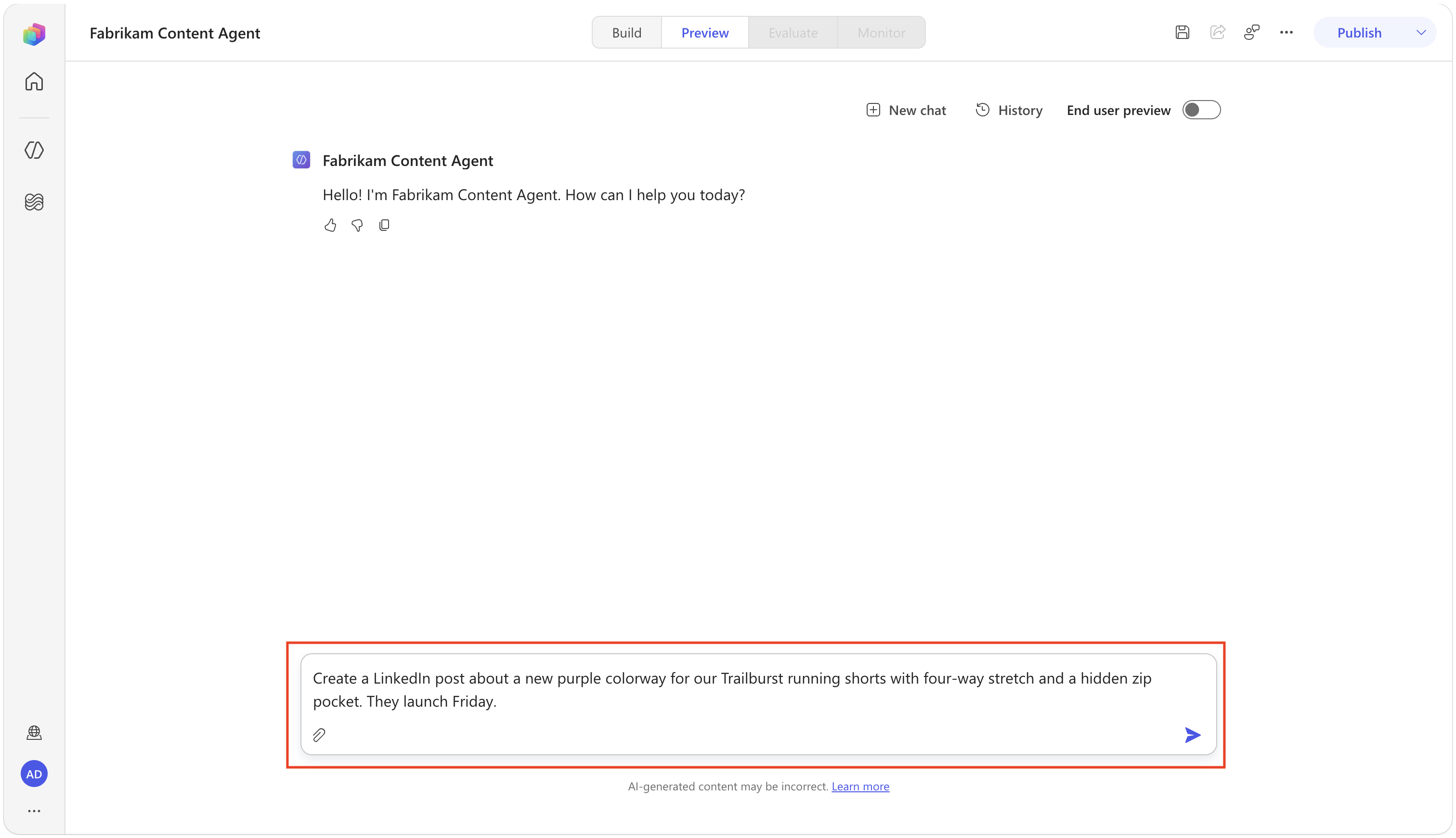 LinkedIn post request without repeating the saved preferences