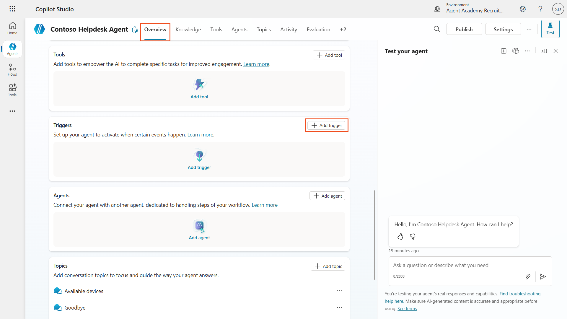 Navigate to Triggers