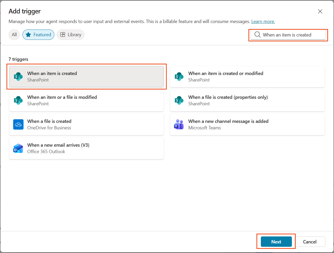 Select SharePoint Trigger