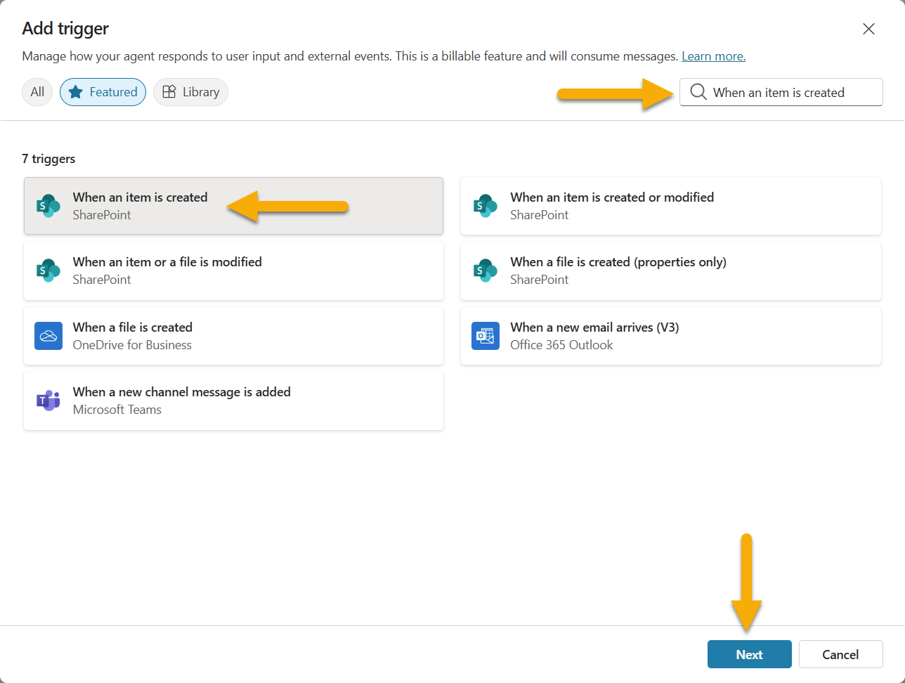 Select SharePoint Trigger
