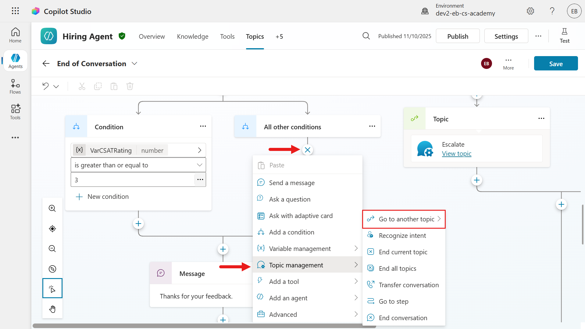 Add new node in Other Conditions path