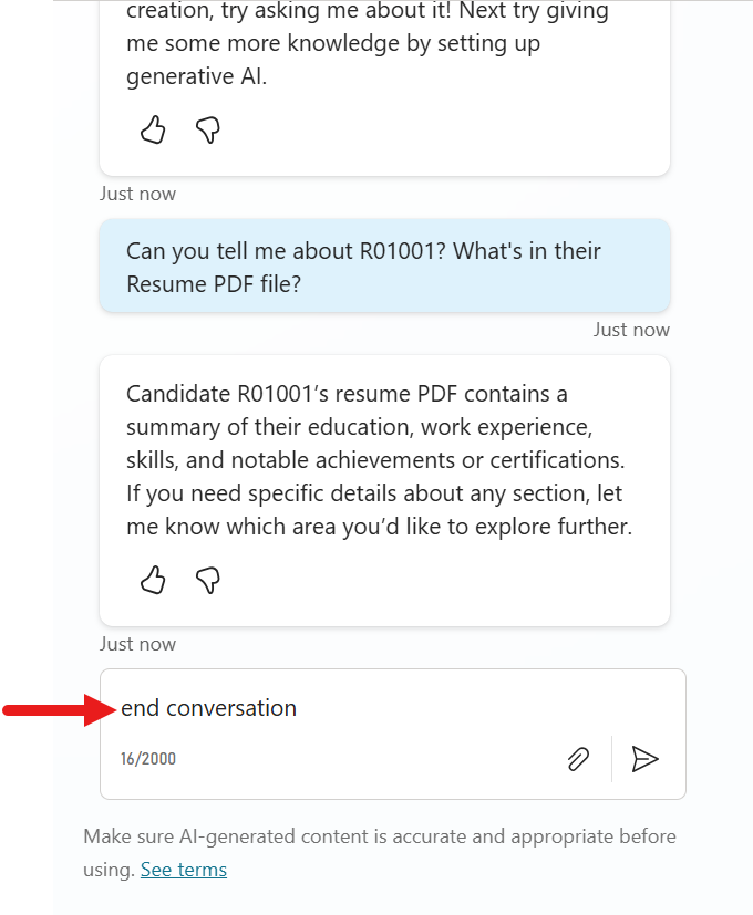 Trigger end of conversation system topic
