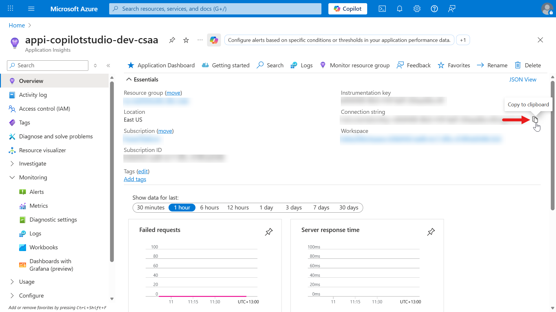 Copy Connection string value