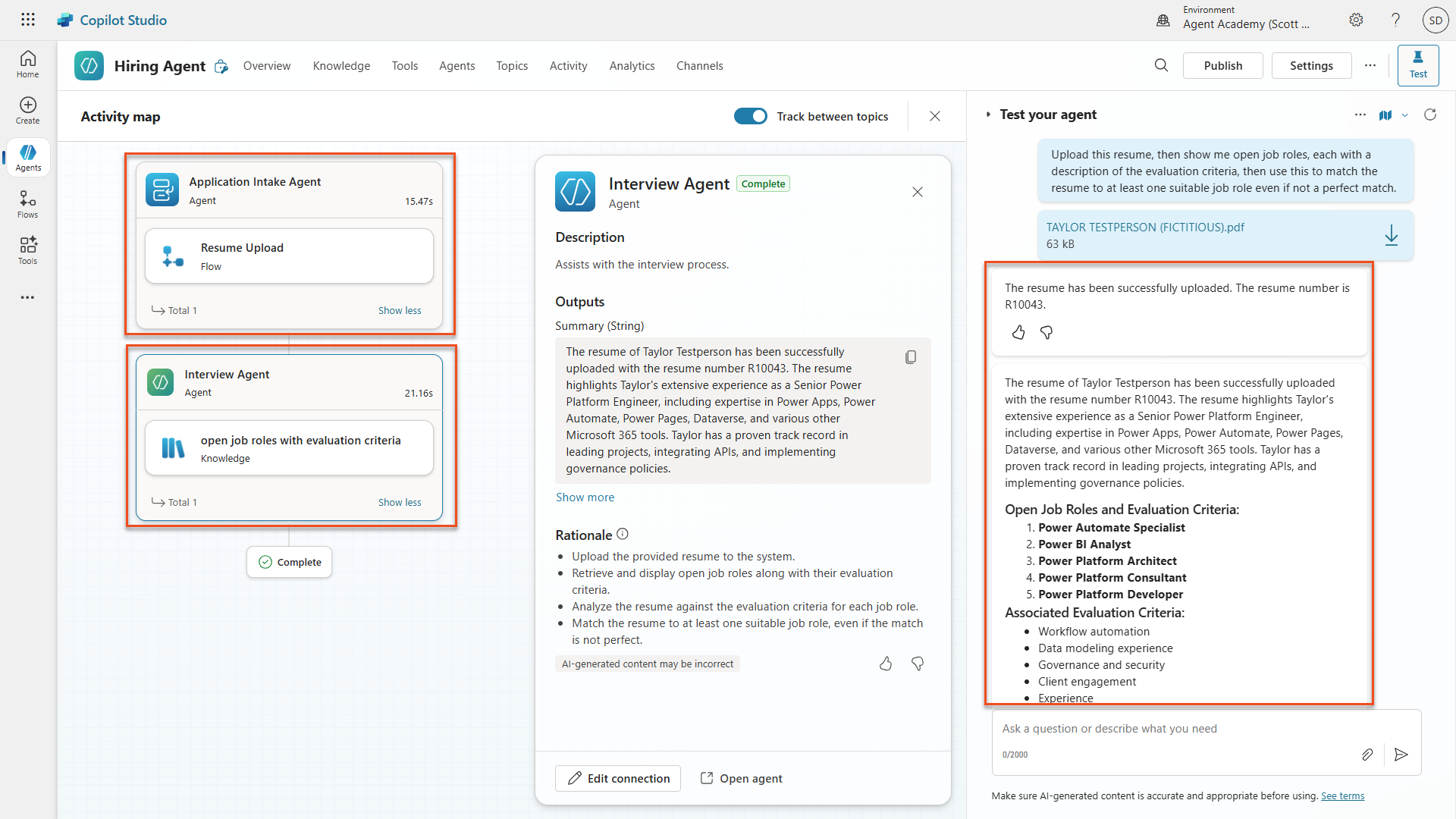 Multiple agents testing
