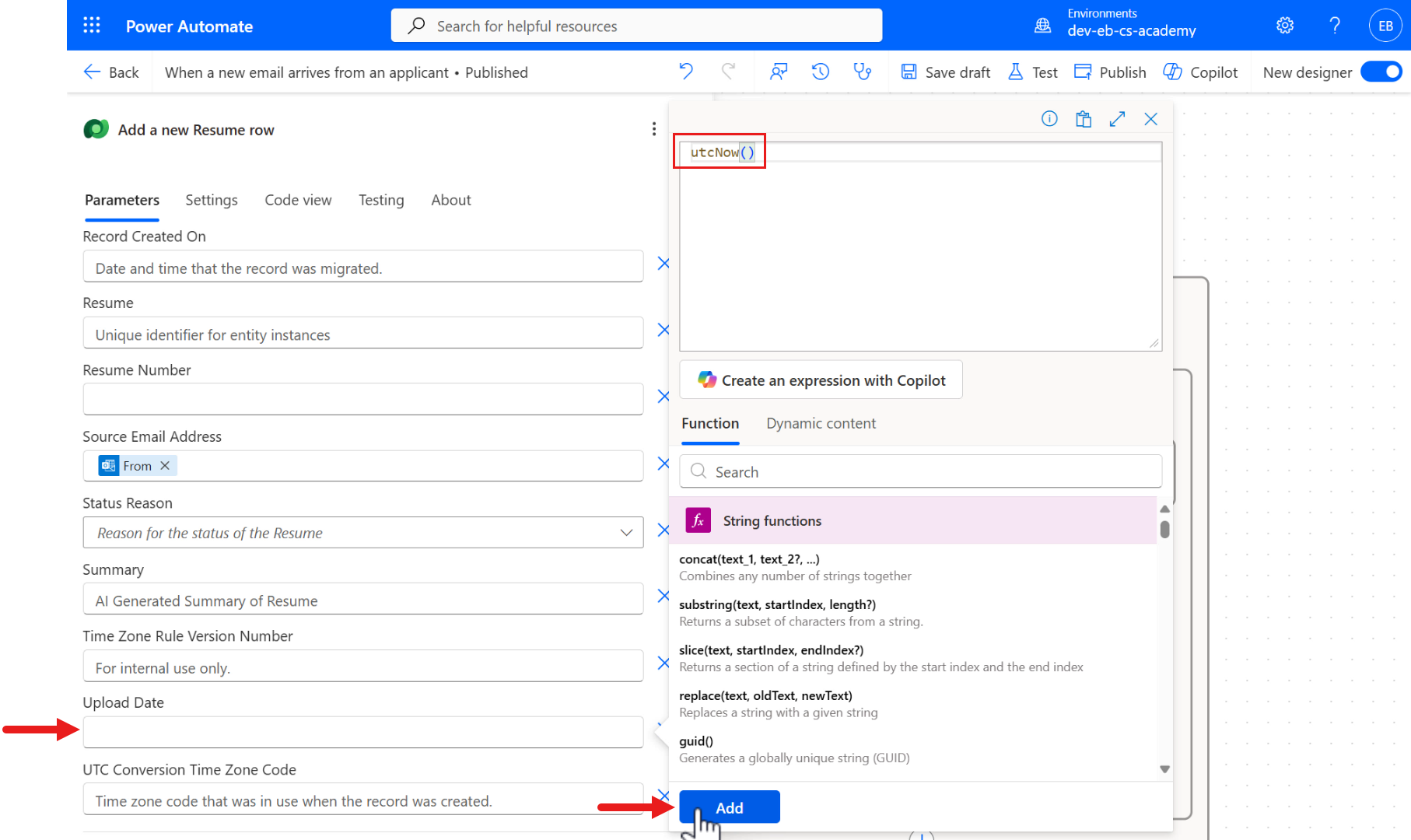 Upload Date Parameter