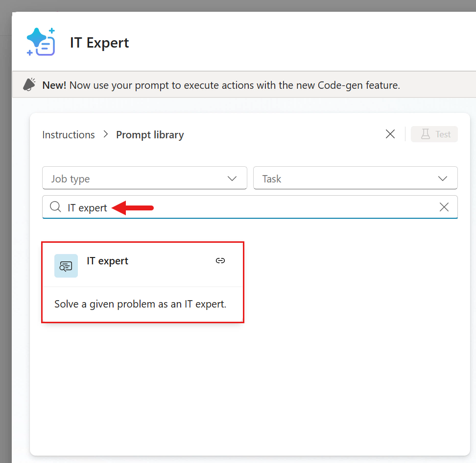 Select IT expert prompt