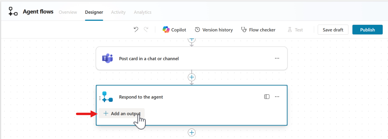 Select Add an output