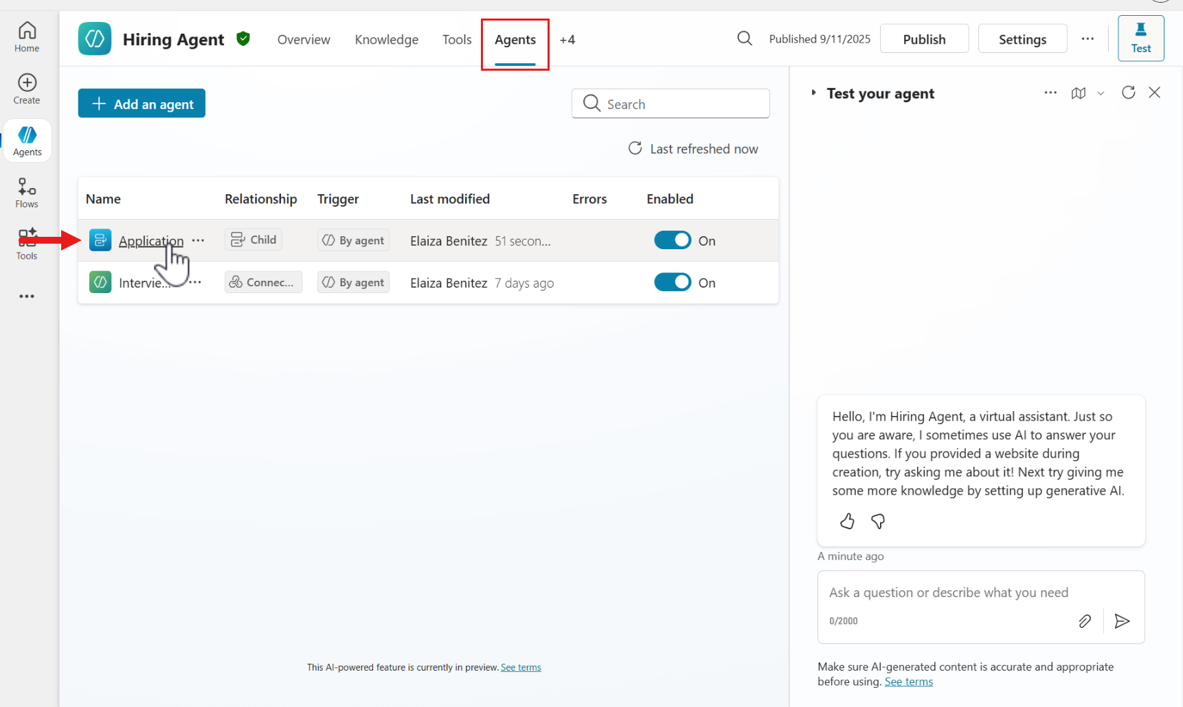 Select Application Intake Agent