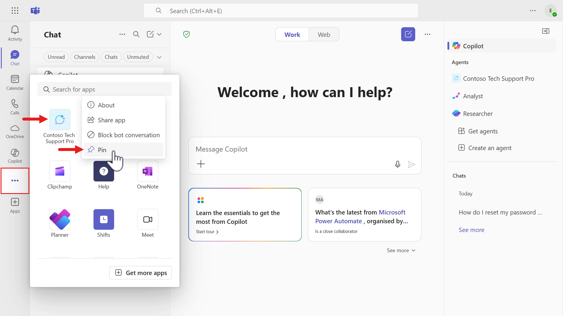 Select and pin agent