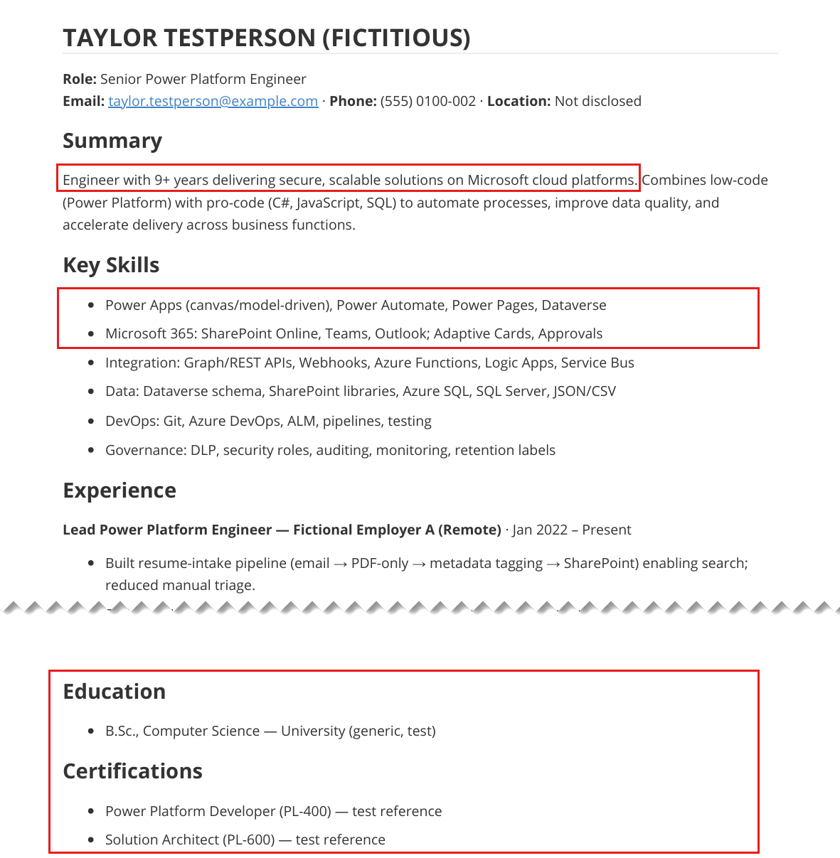 Verify certifications in Resume file