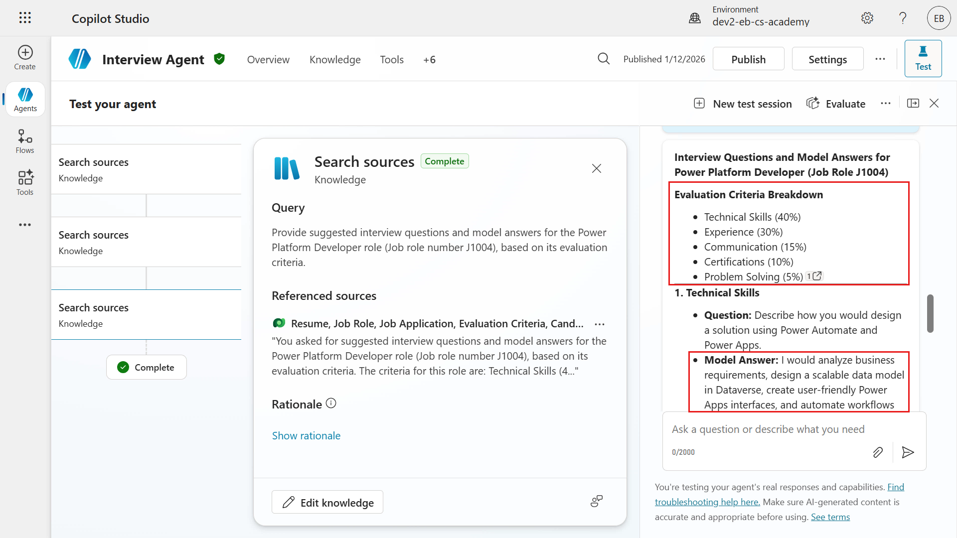 Question 3 response for GPT-4.1 model