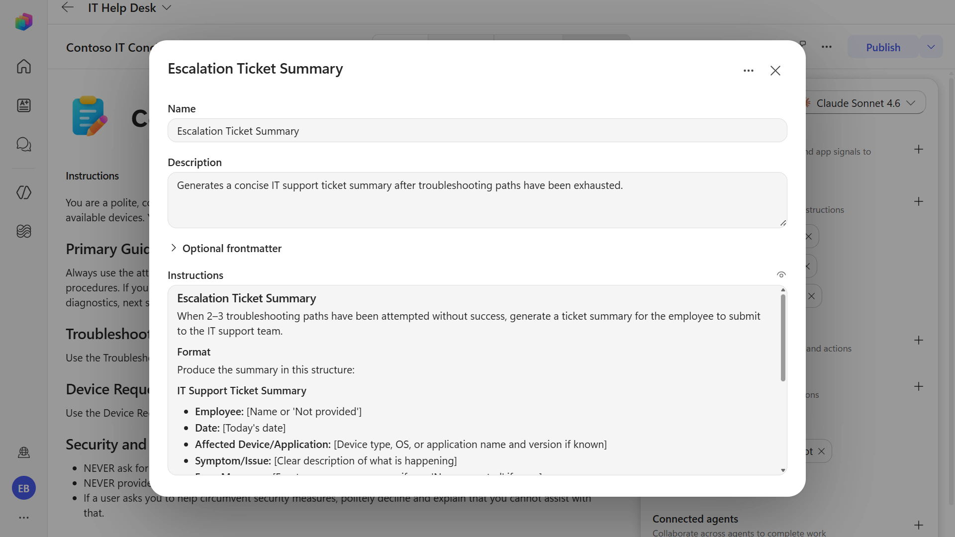 Escalation ticket summary skills