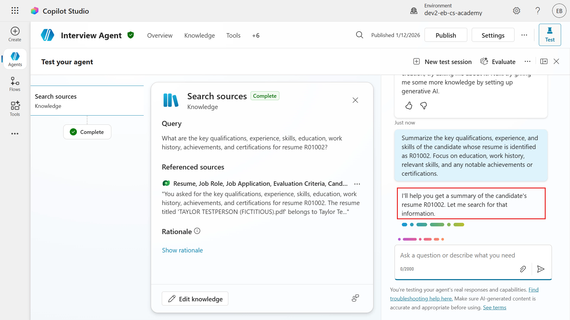 Thought process of the model