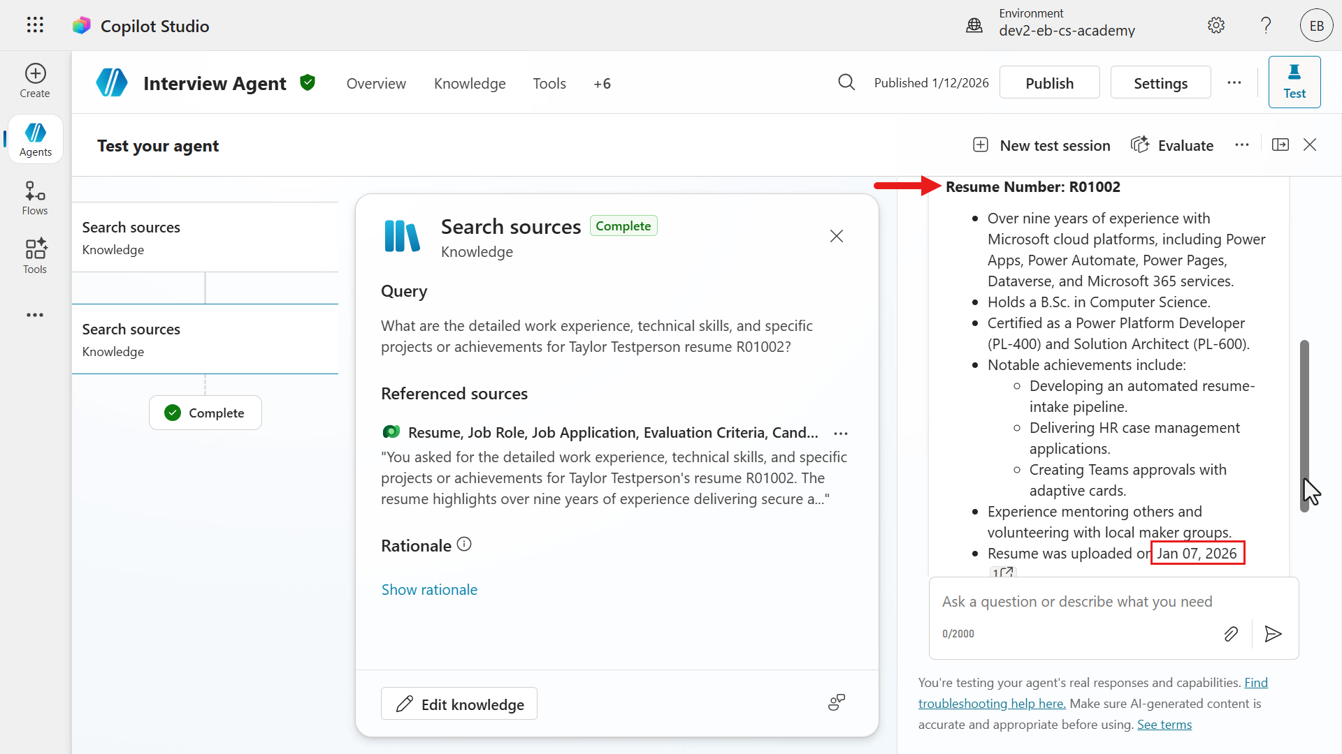 Question 1 response for Claude Sonnet 4.5 model