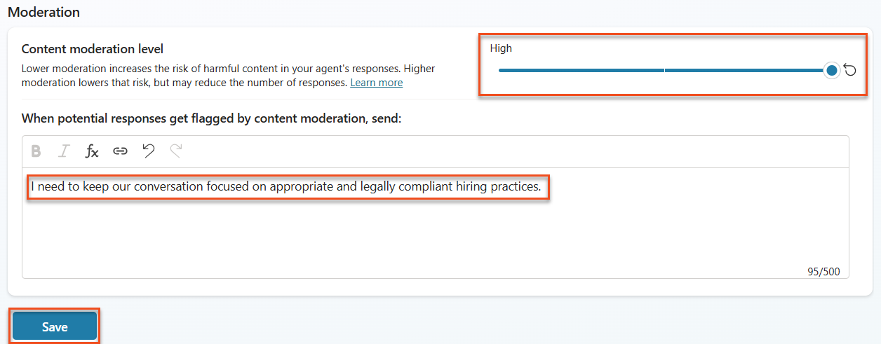 Adjust content moderation