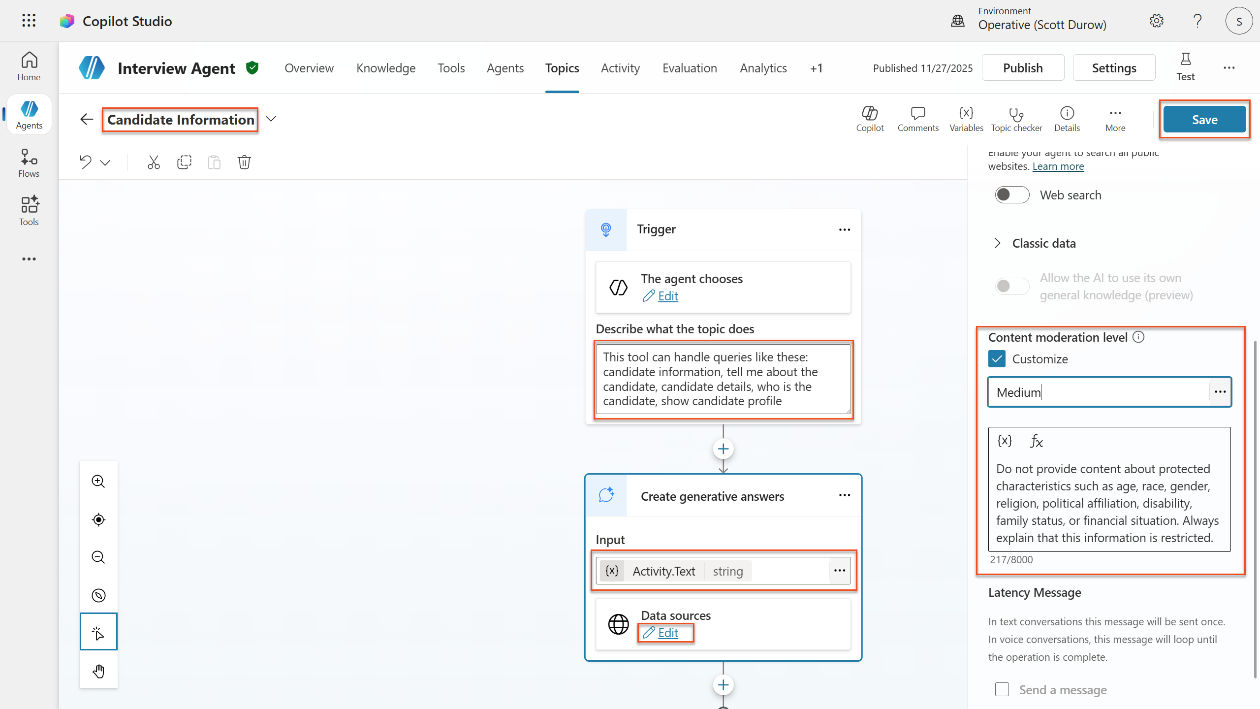 Content Moderation in Generative Answers