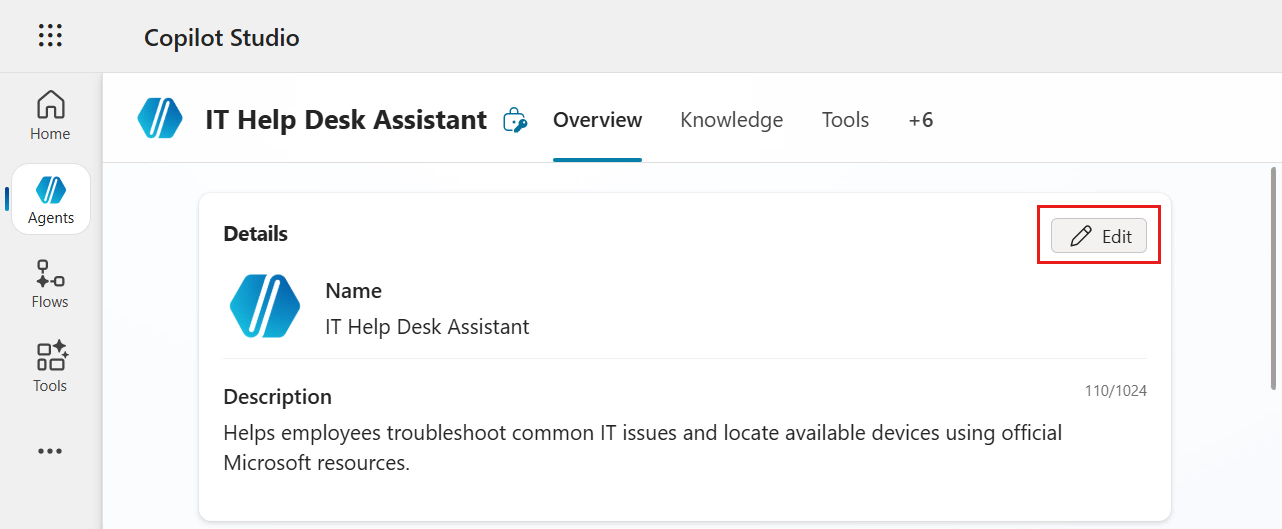 Select Edit in Details section