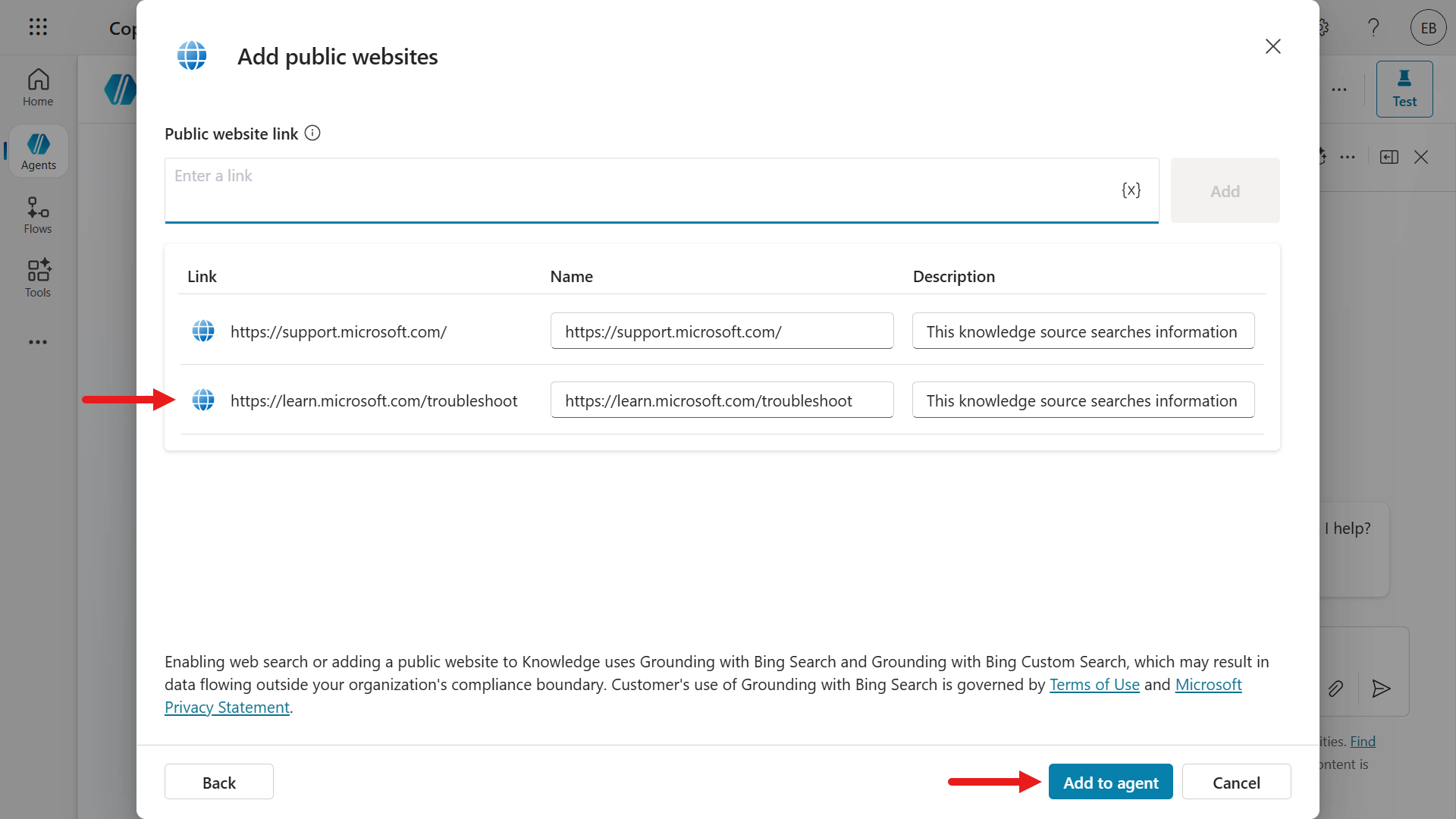 Add second website URL