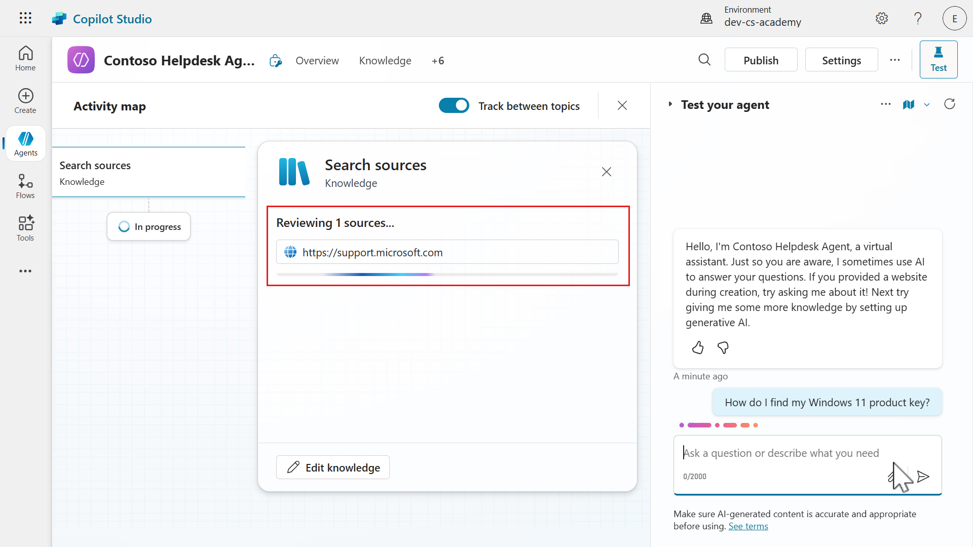 Reviewing knowledge sources