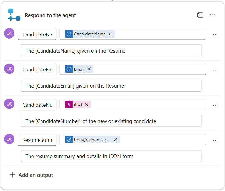 Respond to the agent