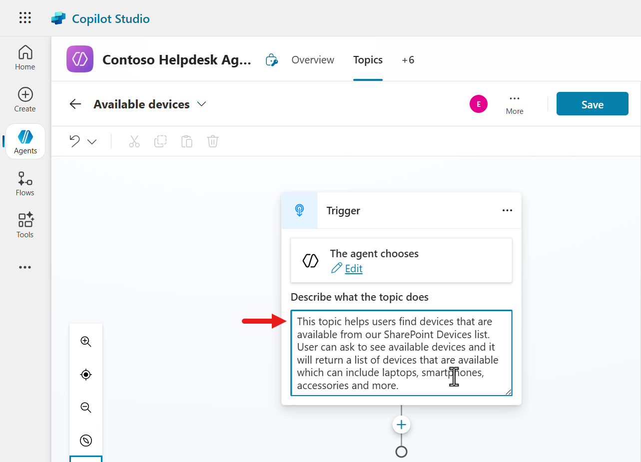 Enter a name and description for trigger
