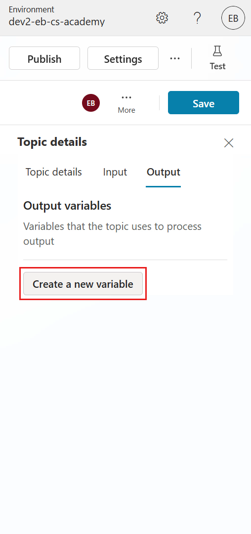 Create new output variable