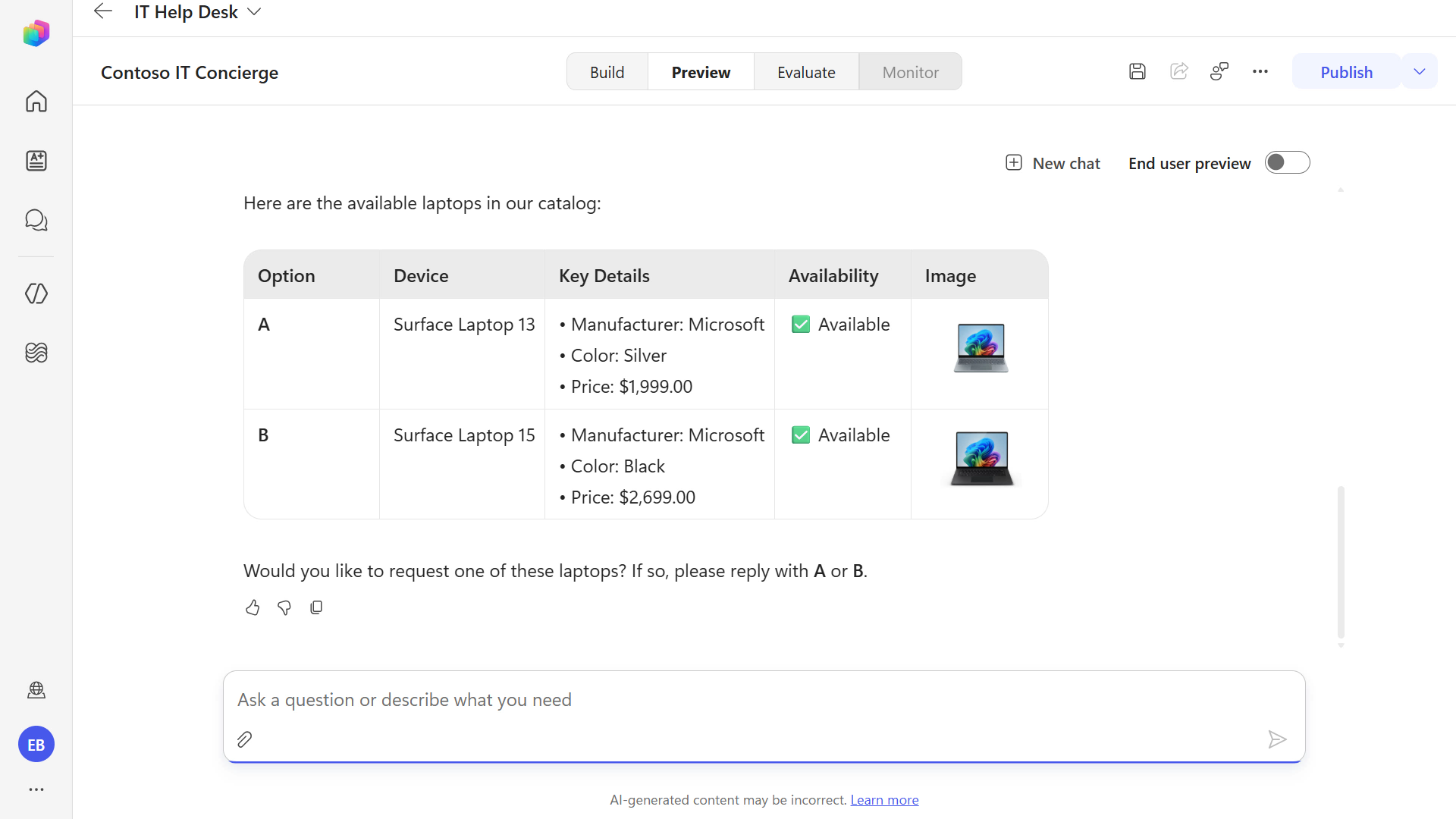 Devices in list