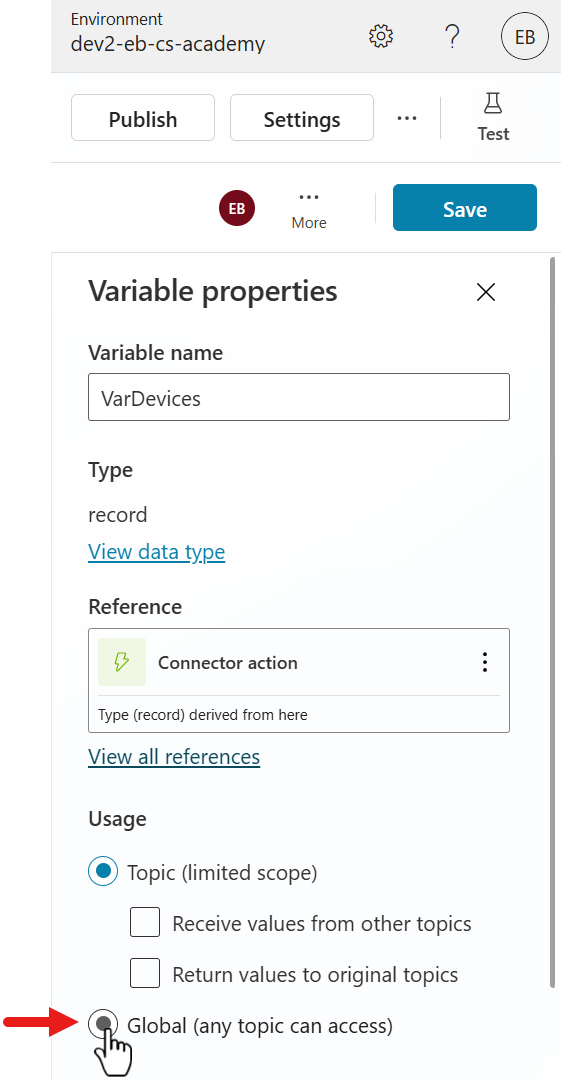 Update to Global variable