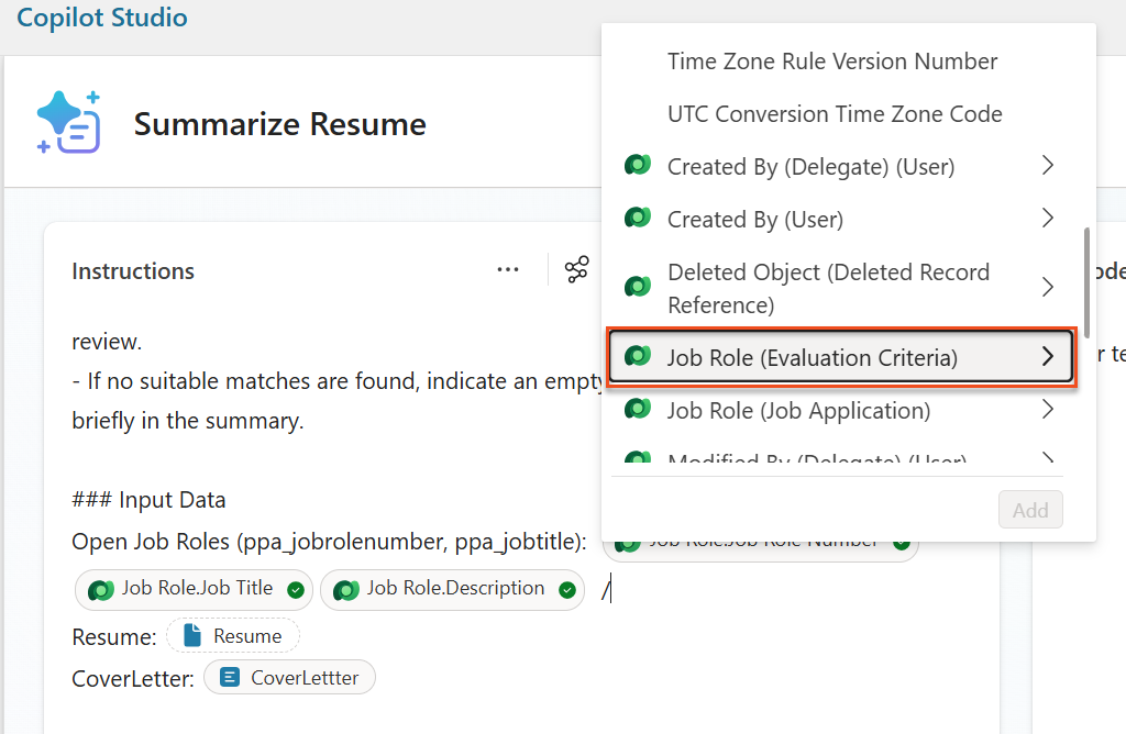 Add related evaluation criteria