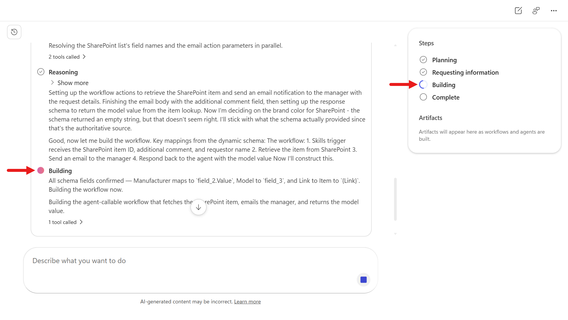 Building workflow in progress