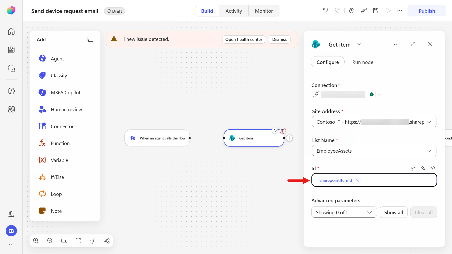 Dynamic Content selected in input parameter