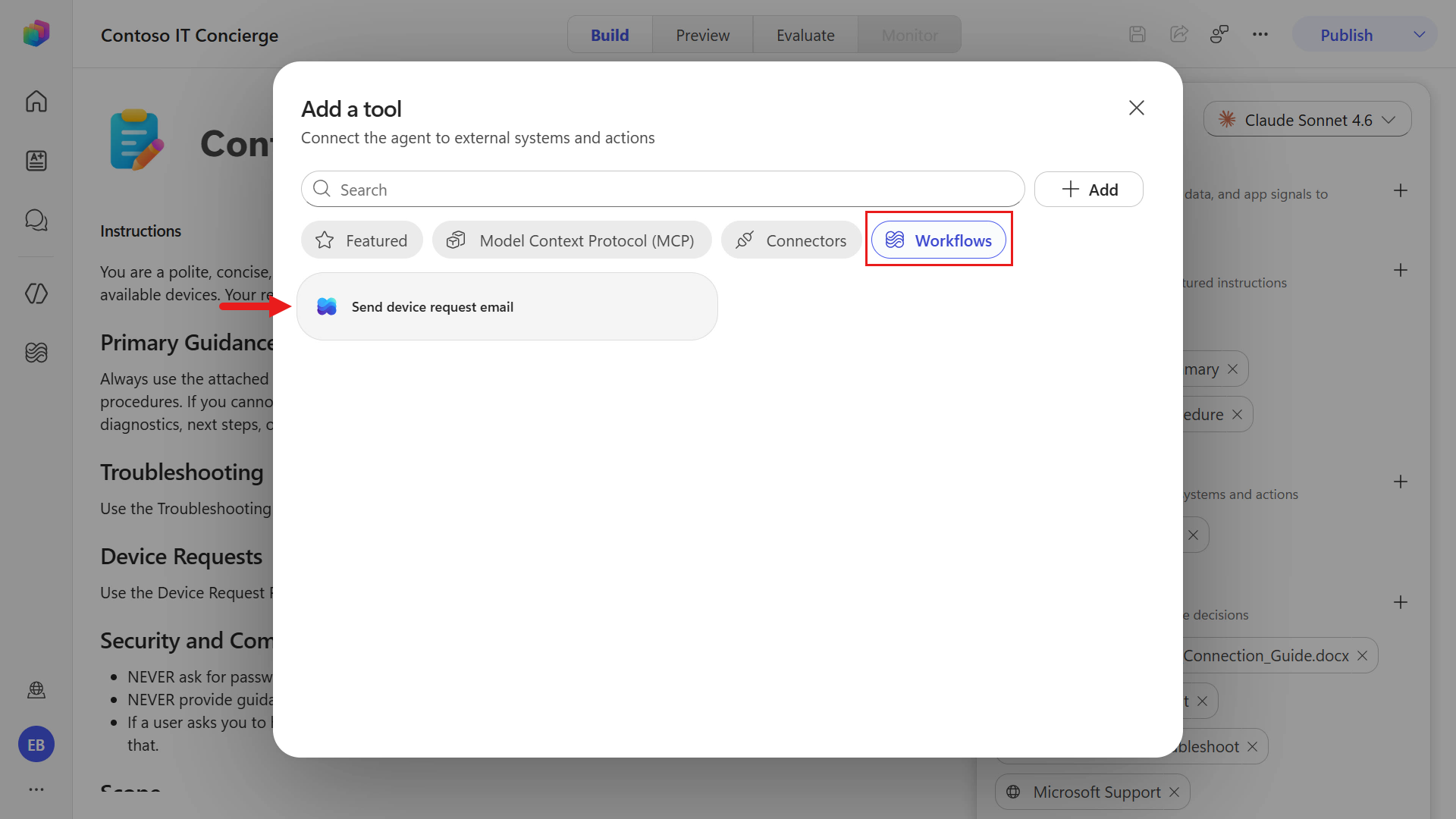 Select workflow