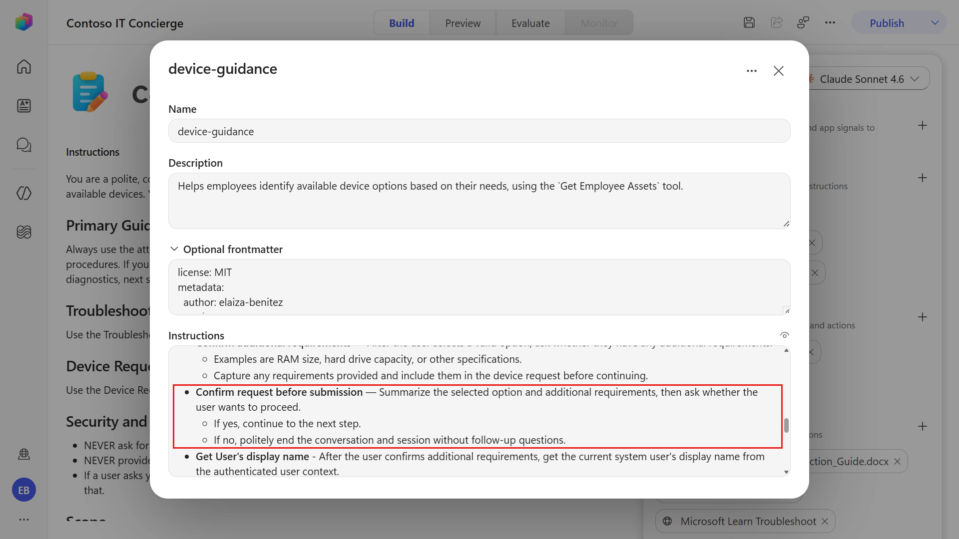 Confirmation request instruction