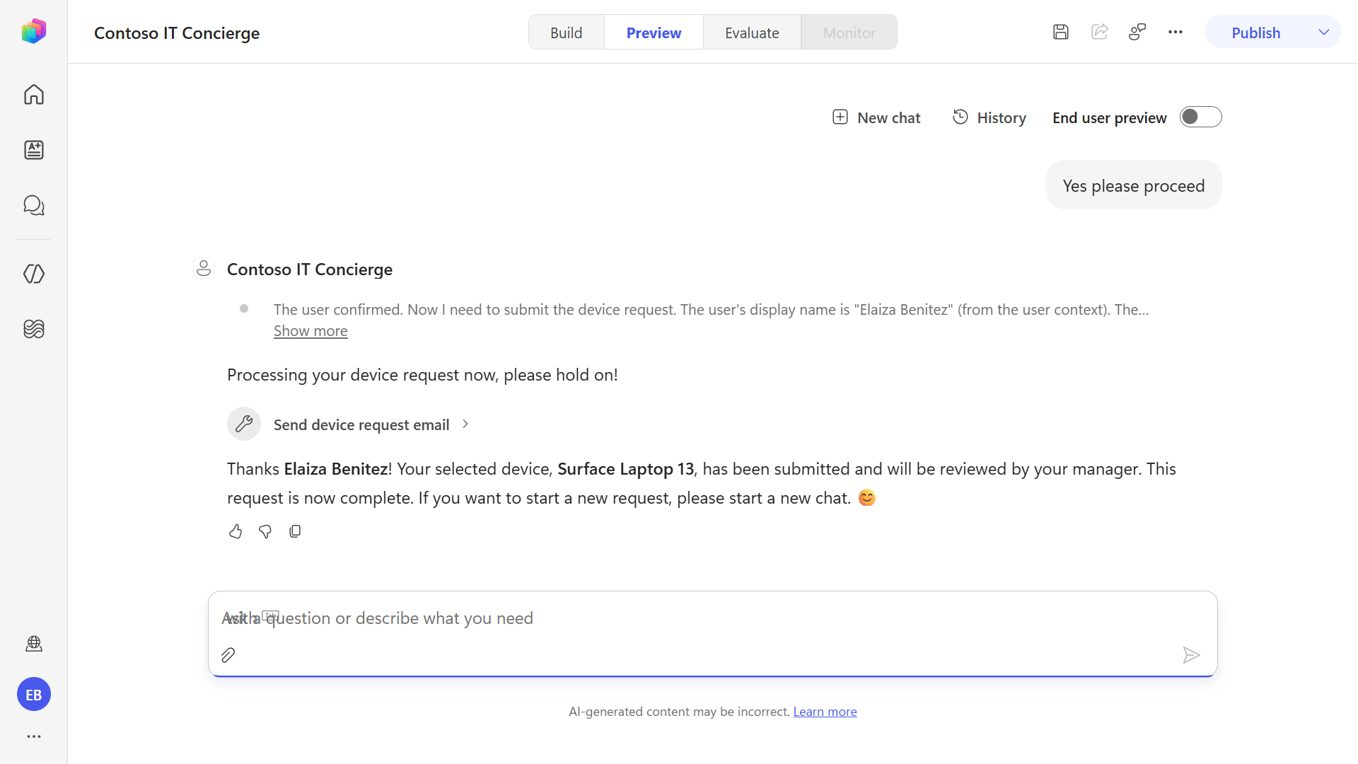 Test Case 1 summarized response