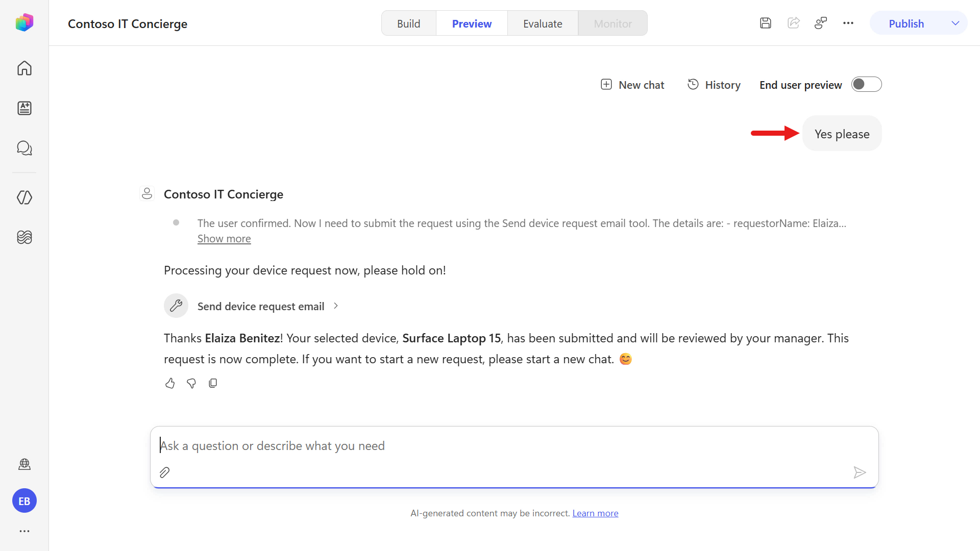 Test Case 2 summarized response