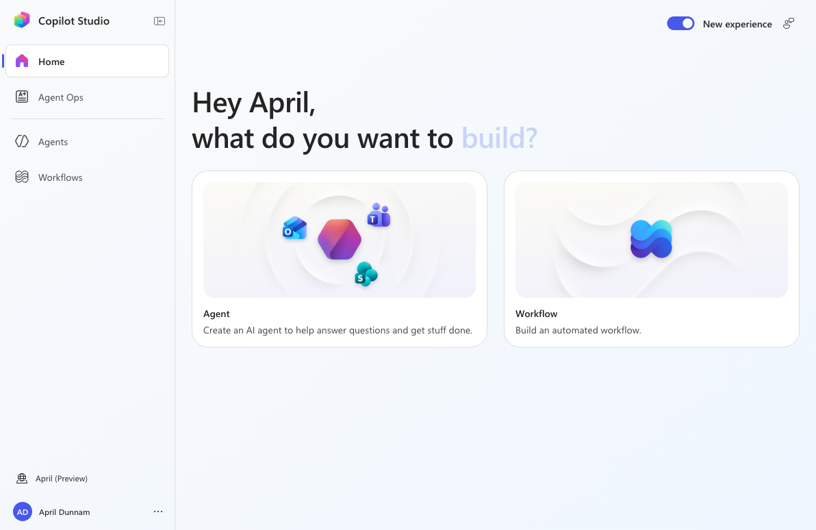 Select the Workflow card on Home