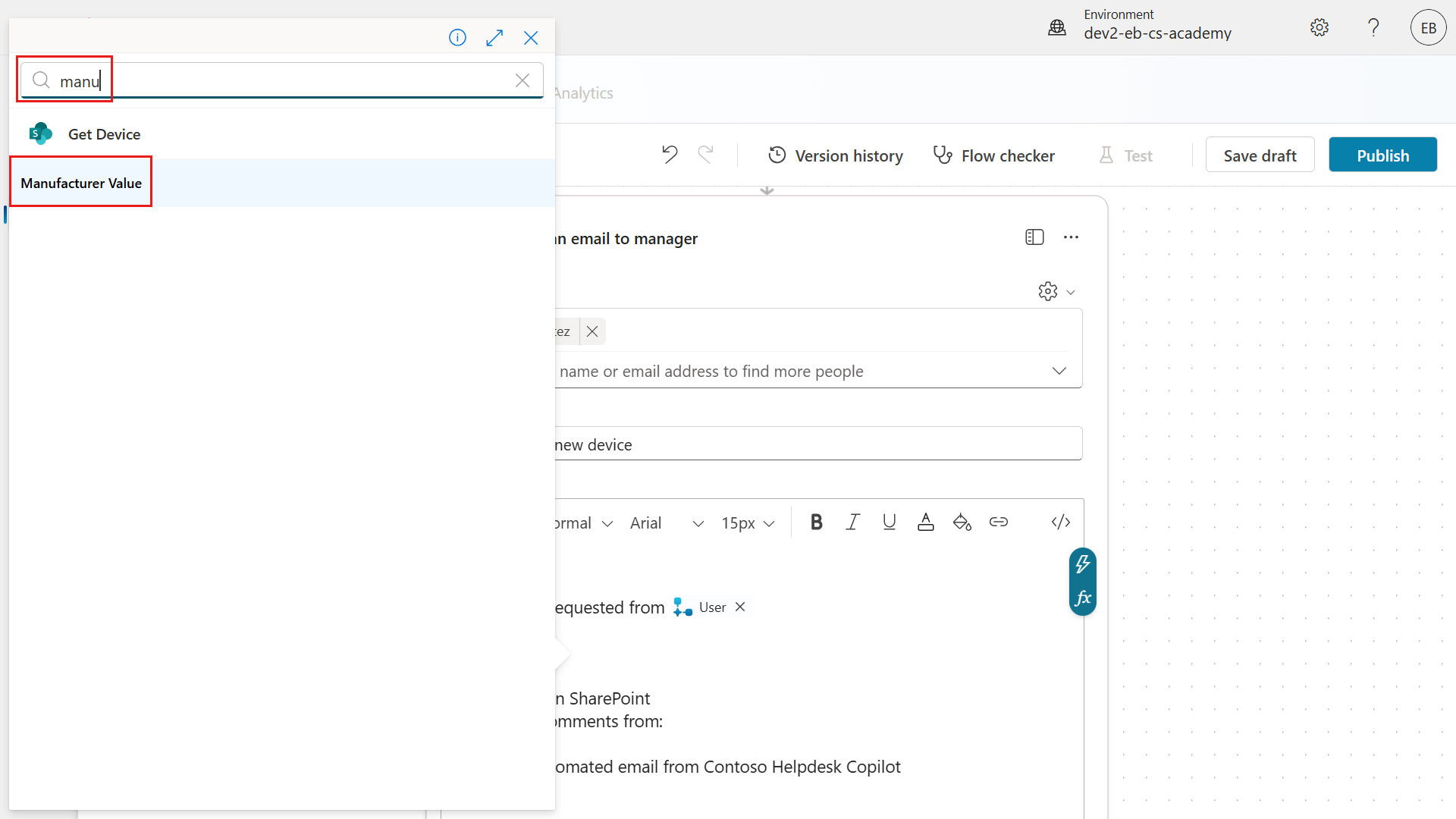 Add Manufacturer value input as dynamic content