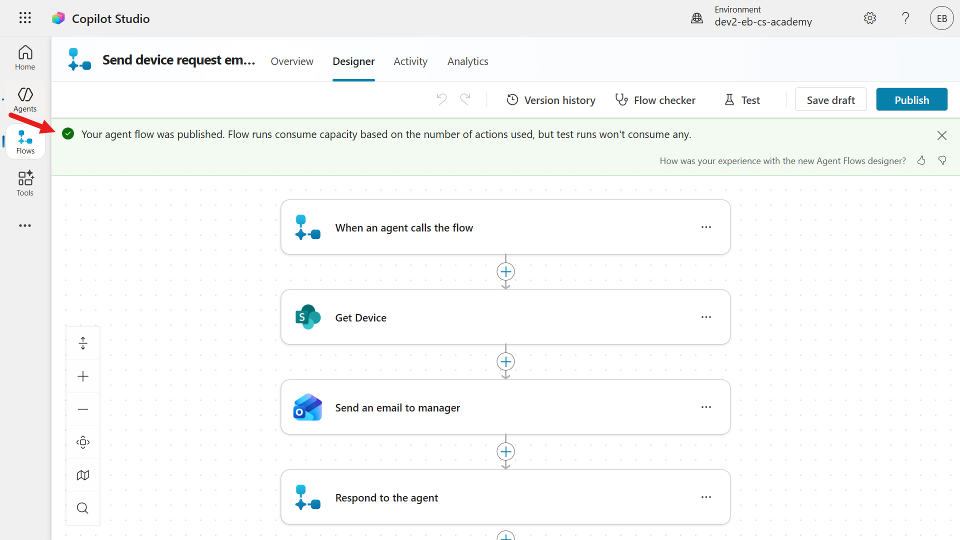 Confirmation message