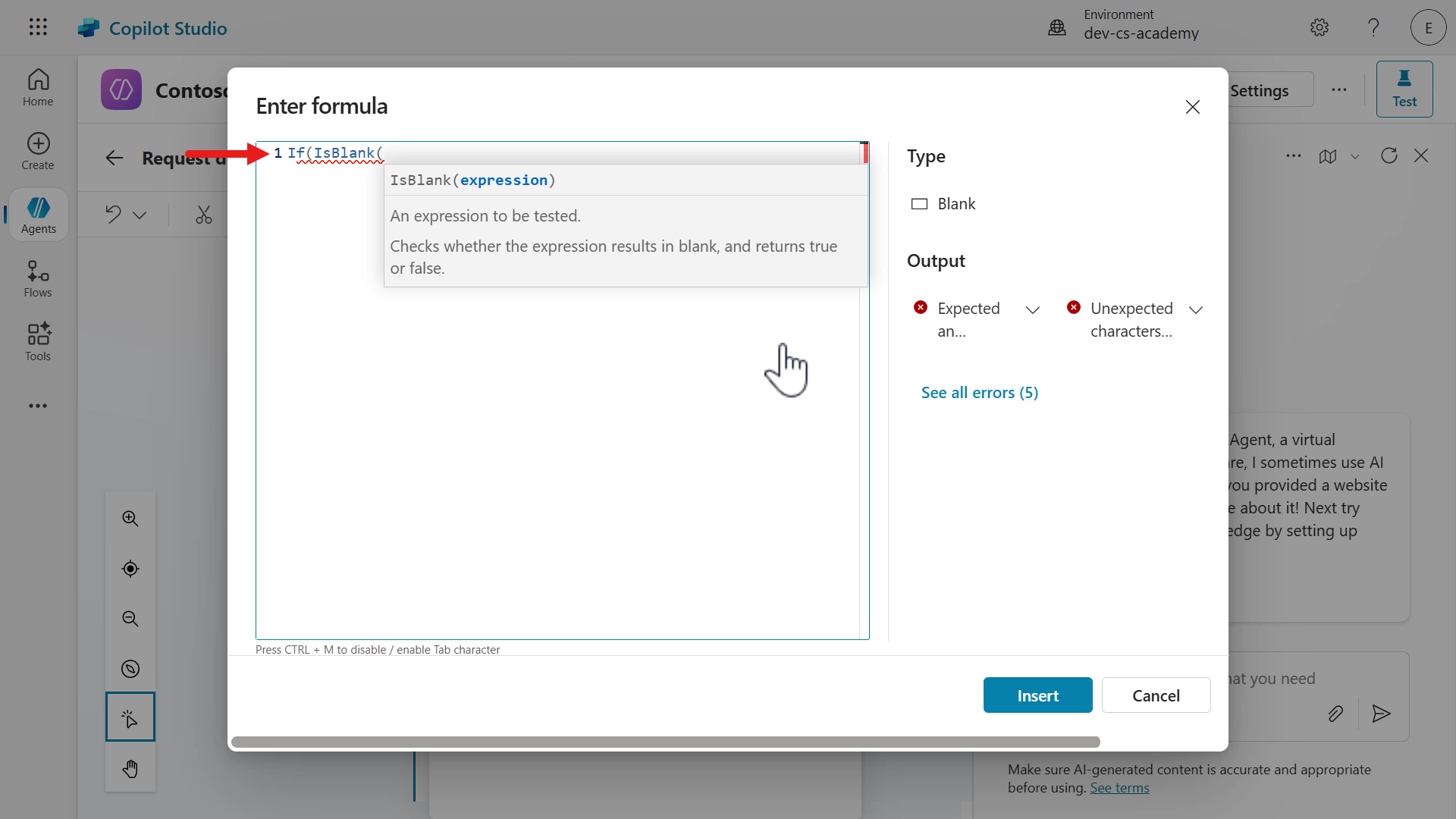 If and IsBlank functions