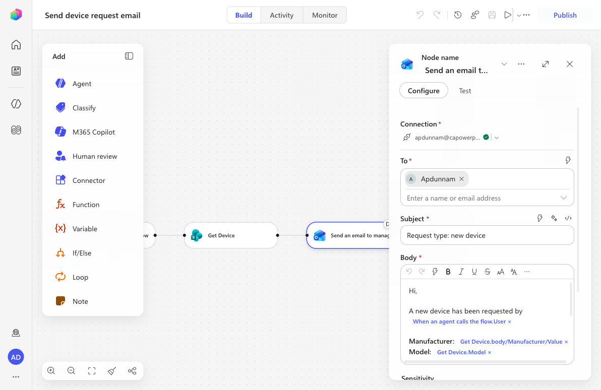Email body with hyperlink and Manufacturer Value token